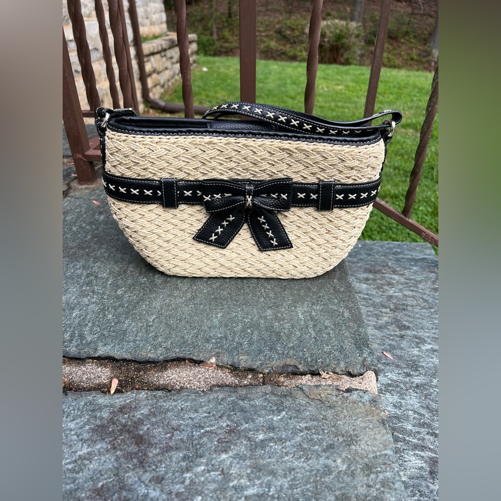 Brighton Black and Tan Woven Bag